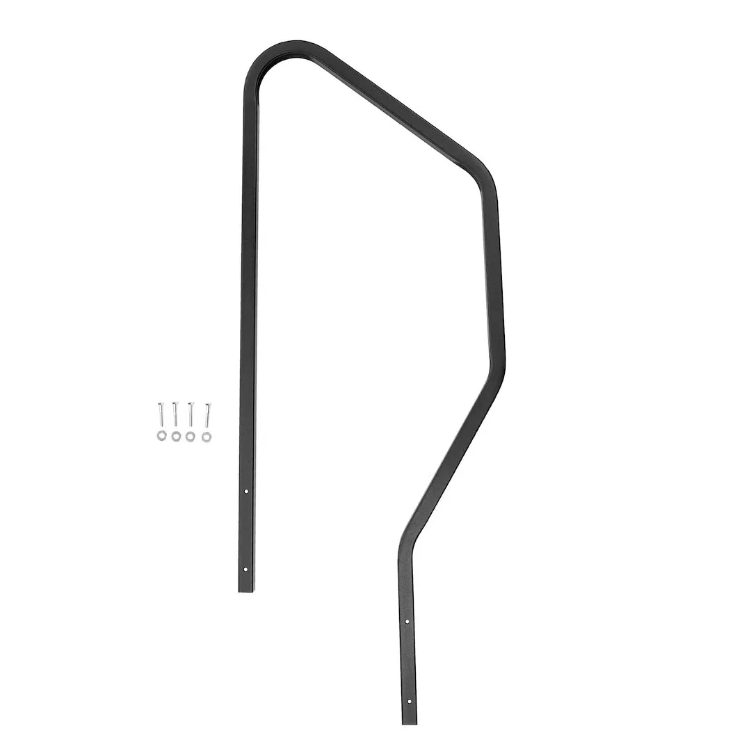 STP214-006H – MOR/RYDE Entry Step Hand Rail, Use With 1st Generation StepAbove 4 Step RV Steps Black Powder Coated